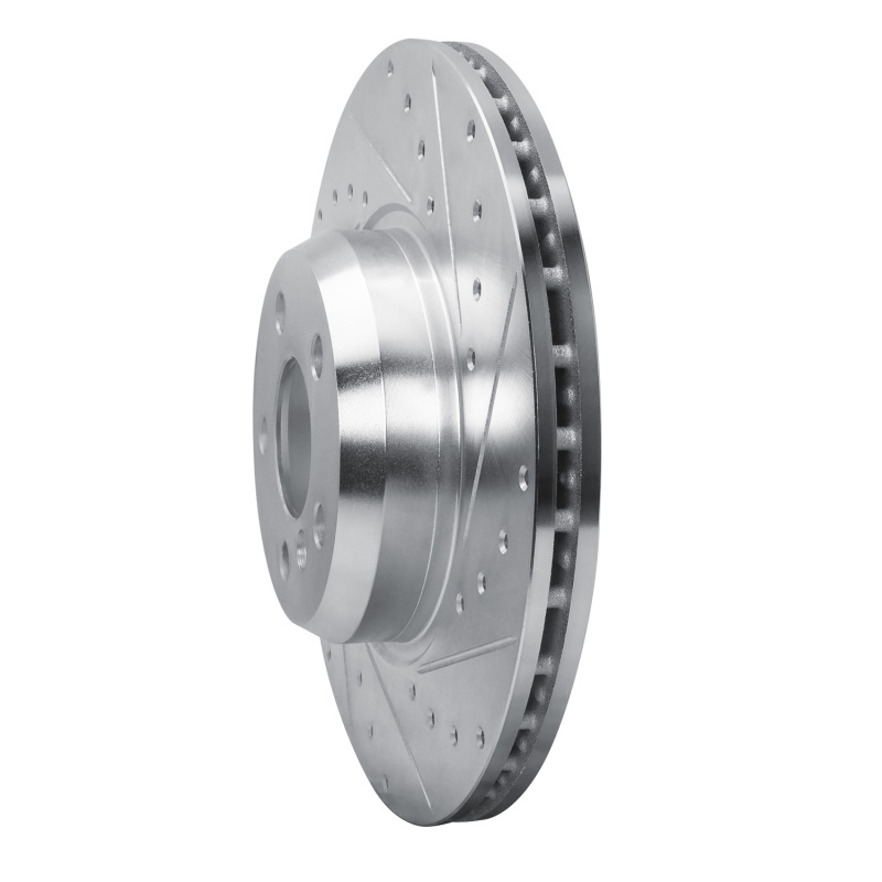 BMW 430I Gran Coupe Brake Rotor (1) - Front Right - R1 Concepts - Drilled & Slotted - Silver - `18-`25